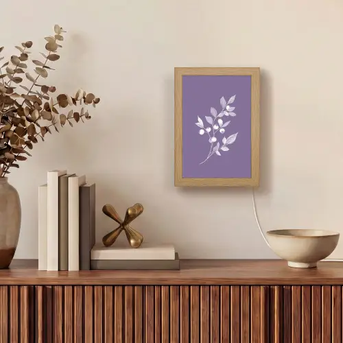 Tak - Sierlijk - Bladeren - Minimalistisch Light Box met kabel (Tafellamp) klein -sfeer2