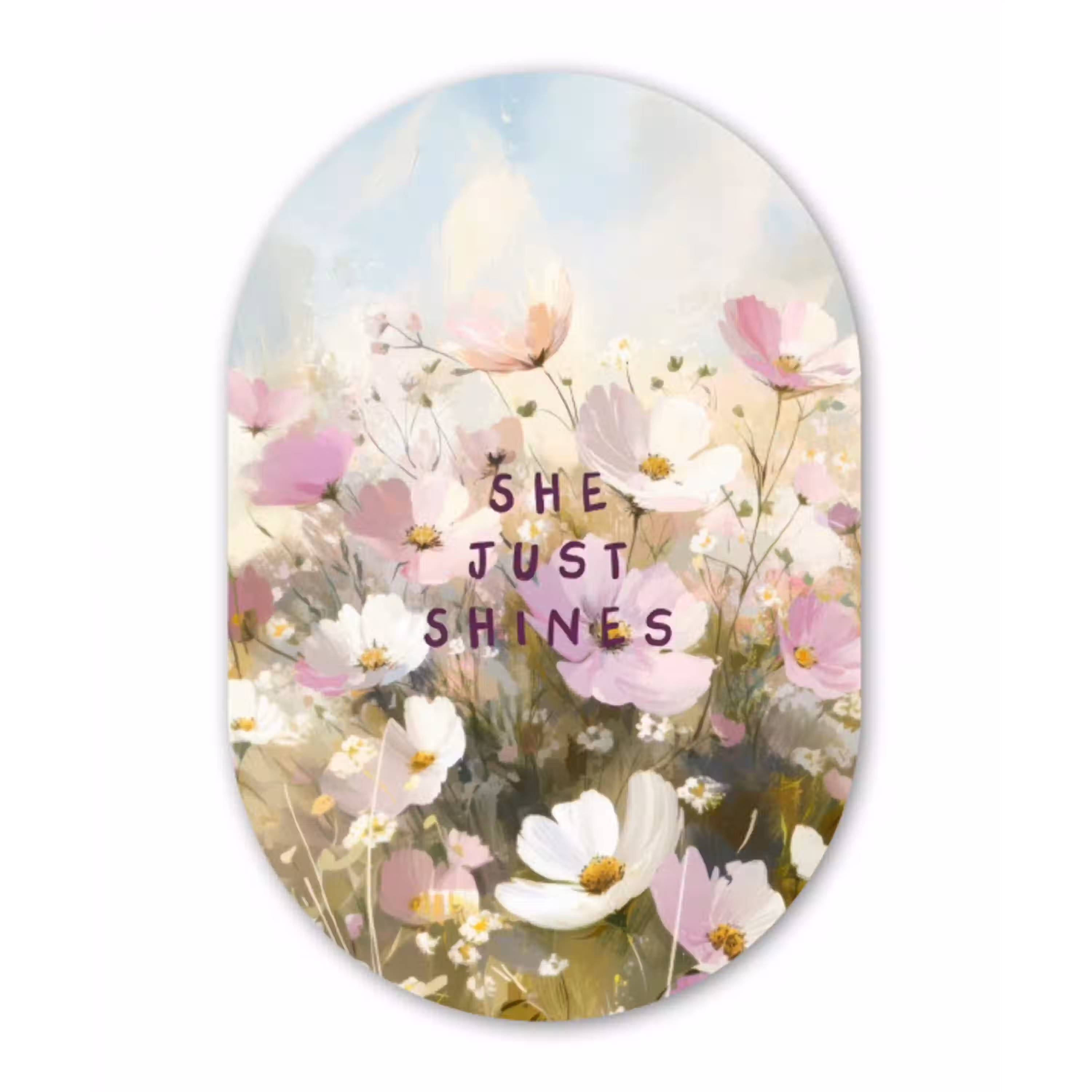 Quote - Bloemen - Schilderachtig Wandcirkel Ovaal Forex klein -3d