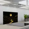 Rivier - Goud - Maan - Vogels keuken achterwand spatscherm klein -3d_schuin