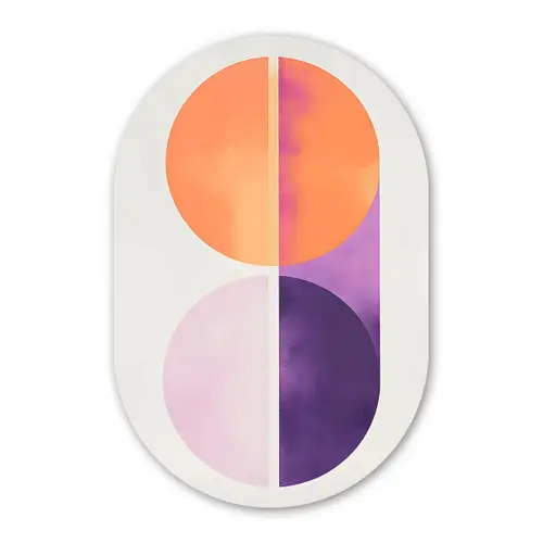 Cirkels - Abstract - Paars Wandcirkel Ovaal Forex klein -3d