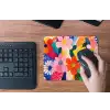 Bloemen - Kleurrijk - Stippen muismat rubber klein -toetsenbord