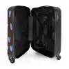 Donkerbruine achtergrond met hartachtige vormen NBS - Handbagage koffer - Kinderen Unisex middel -binnenkant