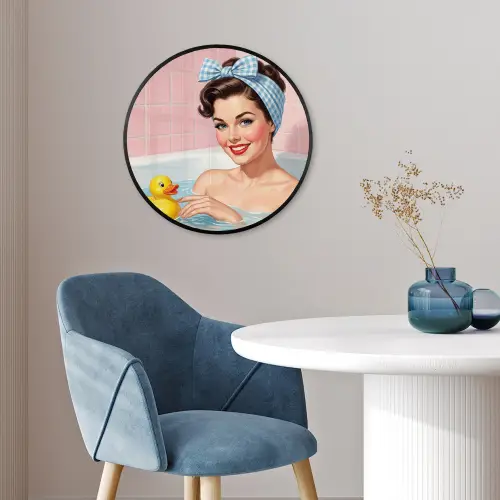 Badkamer - Eend - Blauw Fotolijst rond zonder passe partout klein -sfeer2