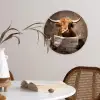 Schotse hooglander - Krant - Toilet Wandcirkel kunststof plaat 5mm dik klein -sfeer4