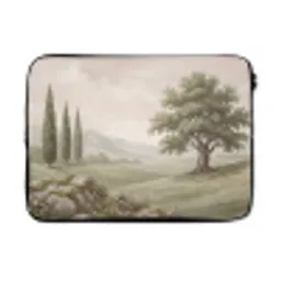 Heuvellandschap - Bomen - Natuur - Groen laptophoes neopreen klein -3d
