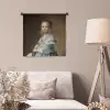 Portret van een meisje in het blauw - Schilderij van Johannes Cornelisz. Verspronck Wandkleed katoen klein -sfeer4