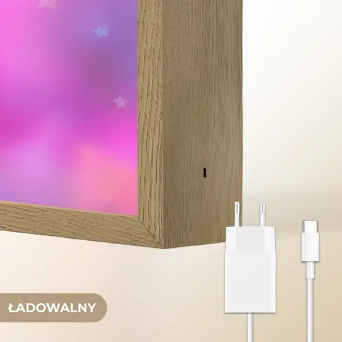 Sterren - Roze - Blauw Light Box met batterij (Wandlamp kind) middel -USP_websiteoplaadbaarNL