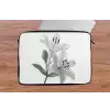 Lelies - Elegant - Zwart - Wit laptophoes neopreen klein -tafel