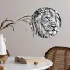 Portret - Leeuw - Zwart wit Wandcirkel behangsticker klein -sfeer3