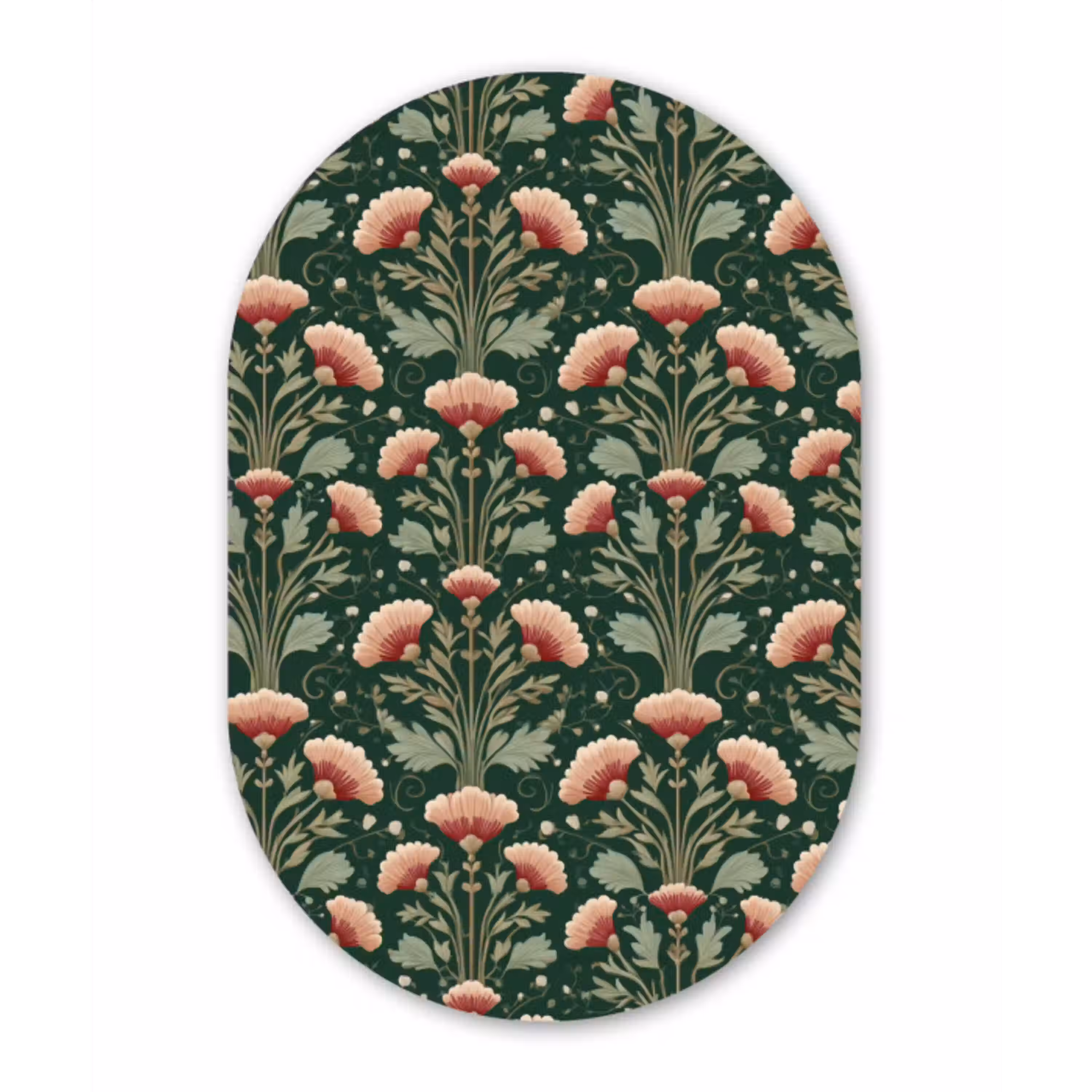 Patroon - Botanisch - Kleurrijk Wandcirkel Ovaal Aluminium middel 839 -3d