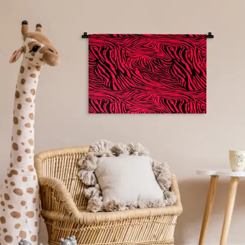 Zebra - Zwart - Roze - Neon Wandkleed katoen klein 269 -wsfeer5_kind