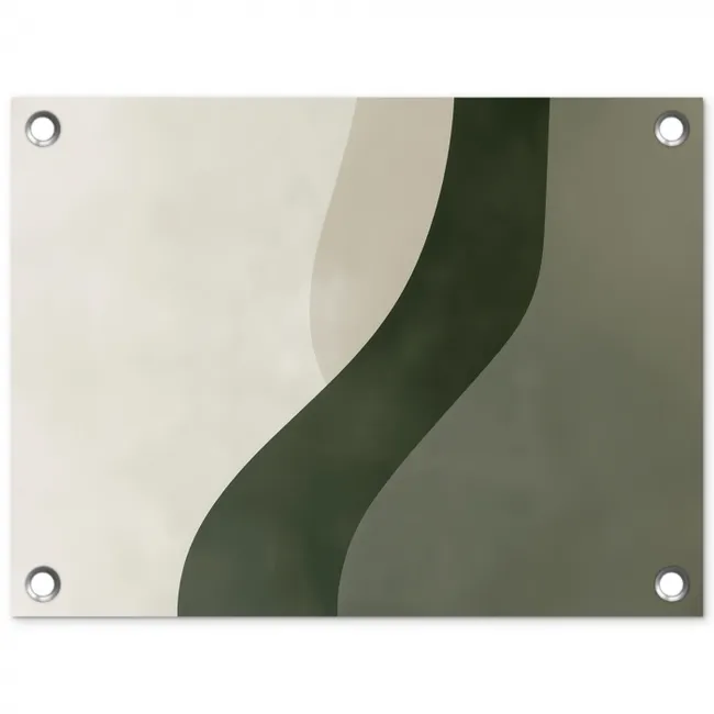 Japandi - Groen - Abstract - Modern tuinposter los doek klein -3d