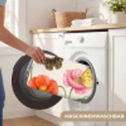 Vlinders - Klaprozen - Illustratie - Kleurrijk Badmat klein -USP_WasbaarDE