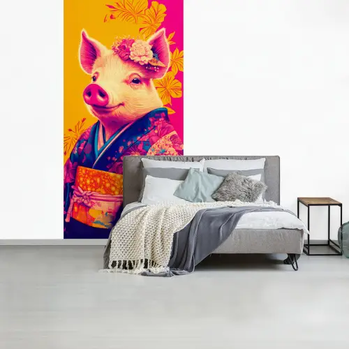 Varken - Bloemkroon - Kimono - Abstract fotobehang vinyl groot -slaapkamer