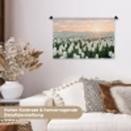 Tulpen - Landschap - Wit Wandkleed katoen klein -tsfeer1_DE