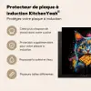 Kat - Graffiti - Kleurrijk - Wafel - Eten Inductie beschermer vinyl 3mm middel -usfeer2_FR