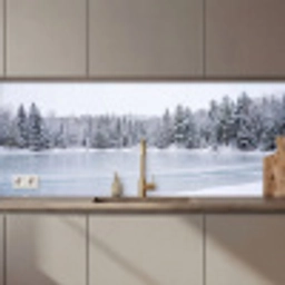Meer - Dennen - IJs - Winter - Rustgevend keuken achterwand 2 middel zz_3dshopping
