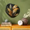 Gouden Bladcompositie – Botanische Luxe Wandcirkel Organisch Forex 3mm klein -sfeer2