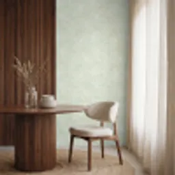 Sereen - Bloemen - Groen Behang Vinyl klein 1060 -sfeer1