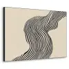 Golvend - Lijnen - Abstract - Silhouet Textielframe zwart klein -3d