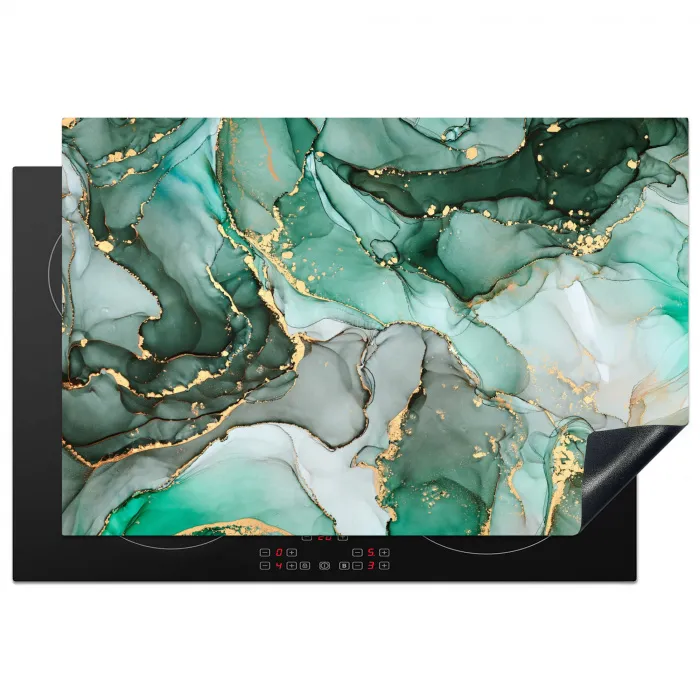 Goud - Marmer - Groen - Luxe - Marmerlook - Grijs Inductie beschermer vinyl 3mm klein -3d