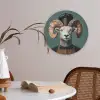 Geit - Hoorns - Kokskleding Akoestische PET Vilt - Rond klein -sfeer3