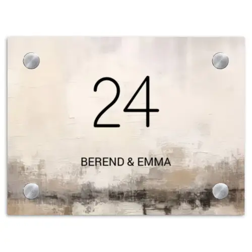 Geschilderd - Klassiek Naambord Rechthoek middel -3d