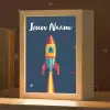 Raket - Rookwolken - Ruimte Light Box met kabel (Kinderlampje) klein -zzz_3d_website