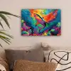 Haai - Koraalrif - Abstract - Kleurrijk canvas 2cm klein -sfeer1