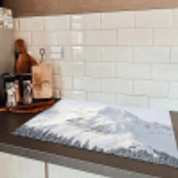 Berg - Sneeuw - Winter - Natuur - Wit Inductie beschermer vinyl 3mm klein -sfeer3