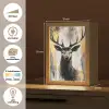 Abstract - Hert - Gewei - Goud Light Box met kabel (Tafellamp) klein -USP_websiteoverzichtNL