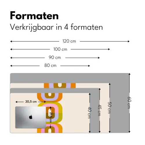 Stapel - Vormen - Geblokt - Oranje Muismat XXL klein -sfeer5