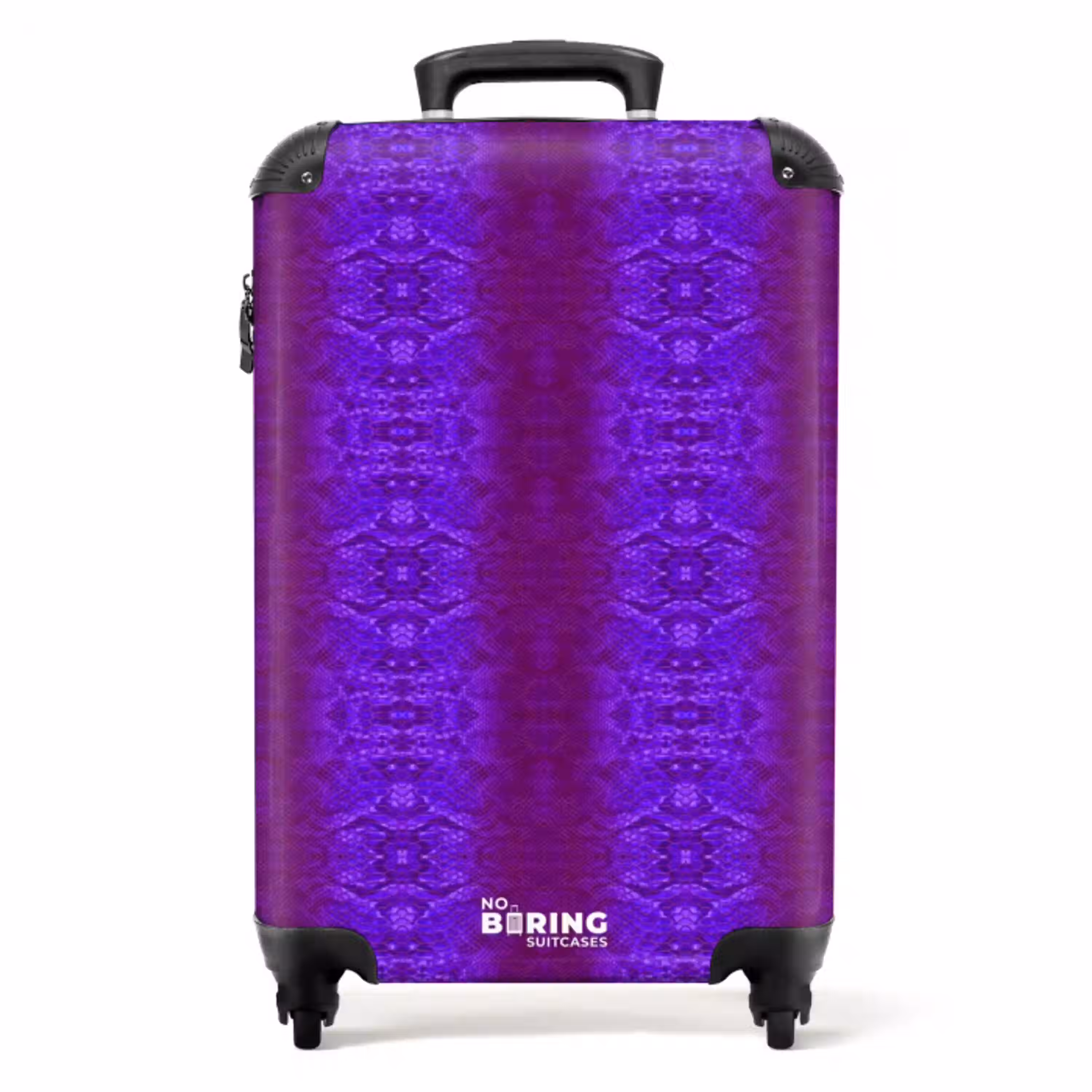 Paars slangenhuid met symmetrische schubstructuur NBS - Handbagage koffer - Volwassenen Unisex middel -productfoto_recht