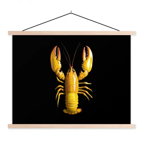 Kreeft - Geel - Stippen - Effen textielposter latten blank klein -3d
