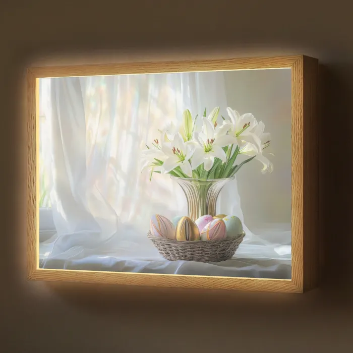 Vaas - Eieren - Bloemen Light Box met batterij (Wandlamp) middel -z3d_website