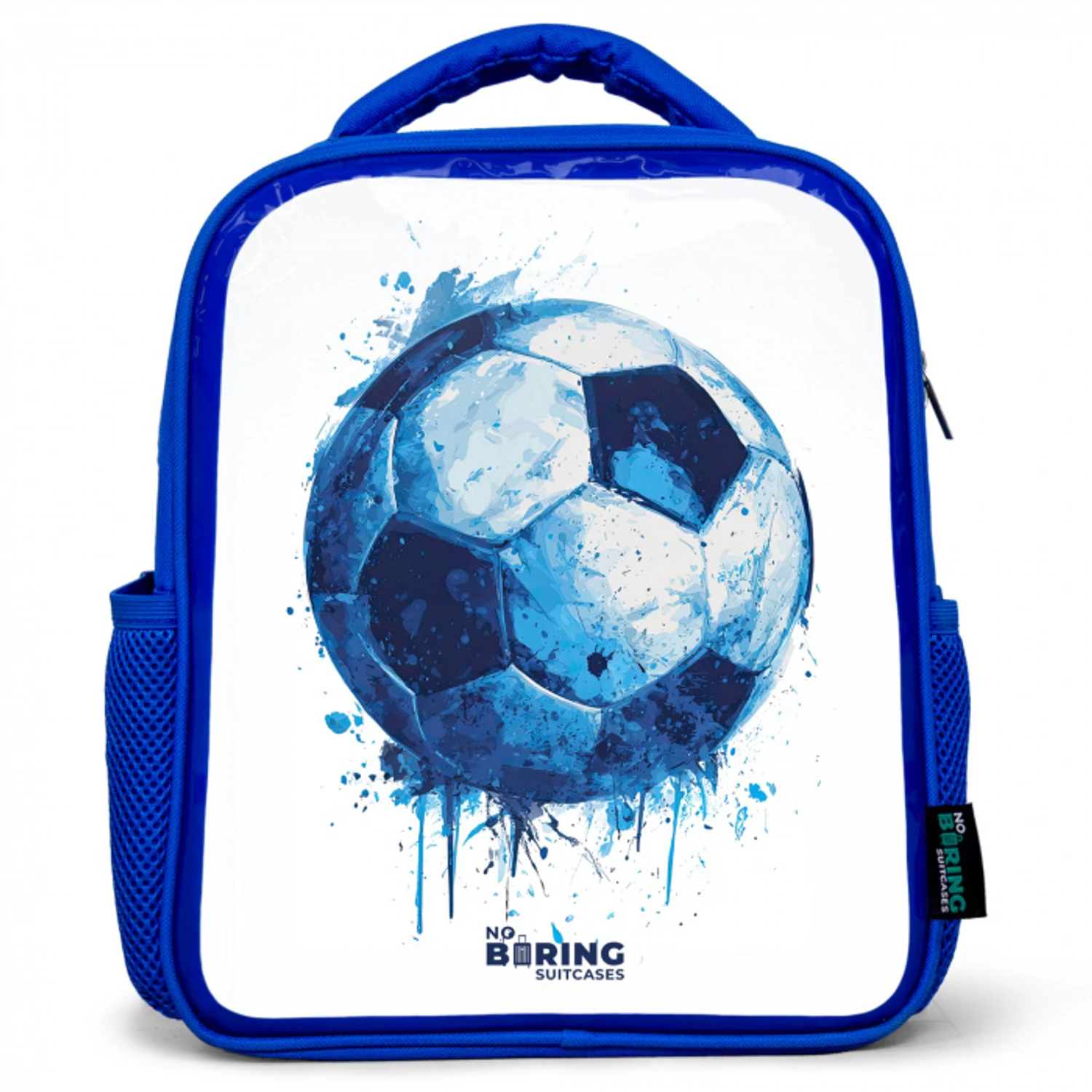 Voetbal - Inktspatten - Blauw - Bal Kinderrugzak - Blauw middel -3d