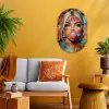 Vrouw - Kauwgom - Graffiti - Love Wandcirkel Ovaal Forex klein -sfeer4