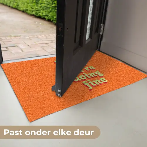 Oranje - Slow down you're doing fine - Retro Deurmat klein -USP_NL
