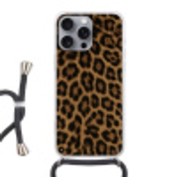 Pantervacht - Realistisch - Bruin Hoesje iPhone 16 Pro Max met koord klein -3d