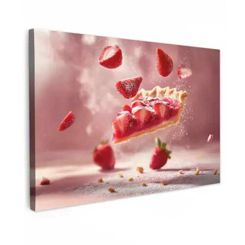 Aardbei - Taart- Eten - Roze canvas 2cm klein -z3d