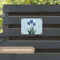 Tulpen - Blauw - Bladeren tuinposter los doek klein -sfeer3