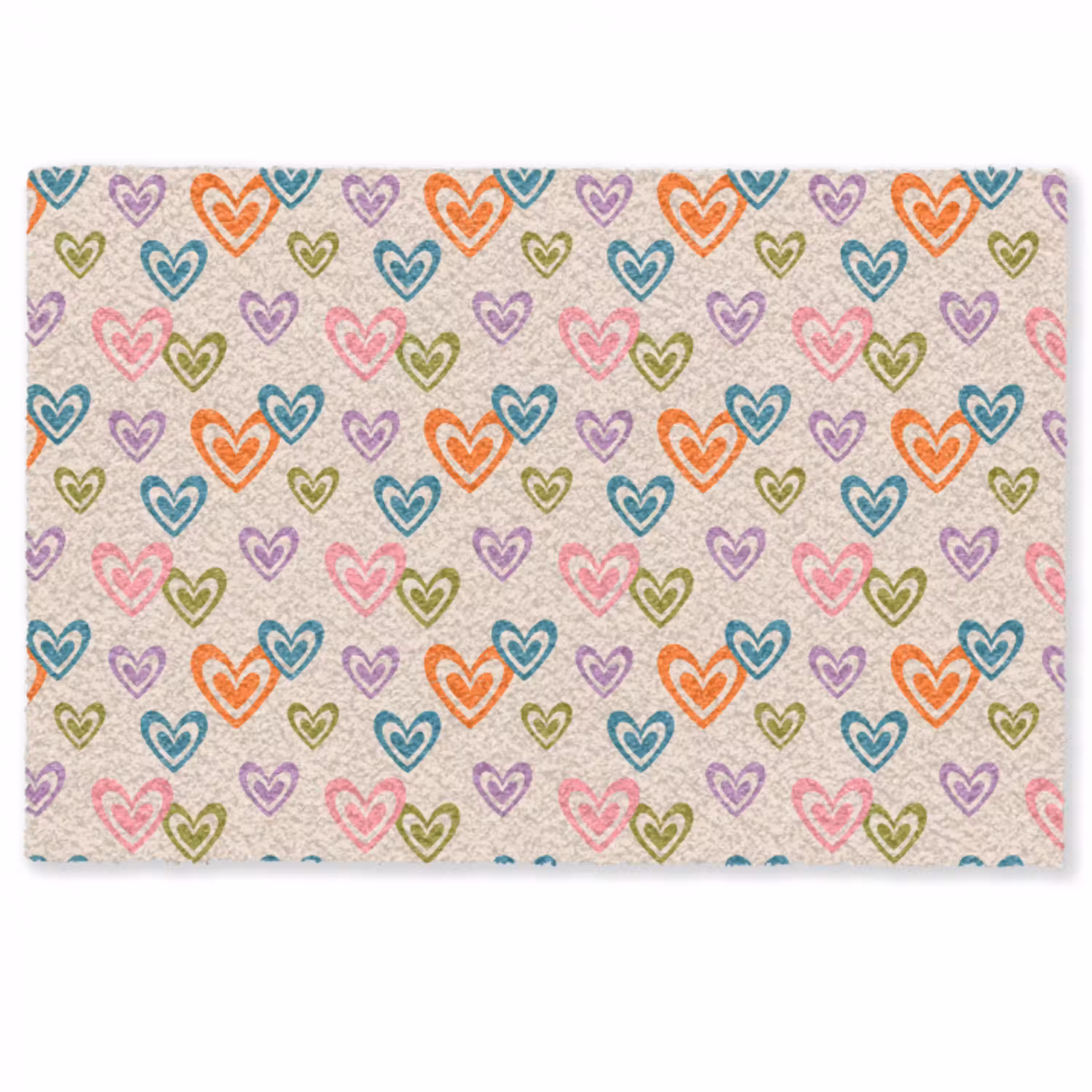Kleurrijk - Hartjes - Patroon - Beige Deurmat klein 898 -zkaufland3d