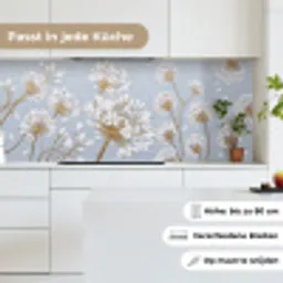 Illustratie - Bloemen - Blauw keuken achterwand 2 middel -sfeer4_DE