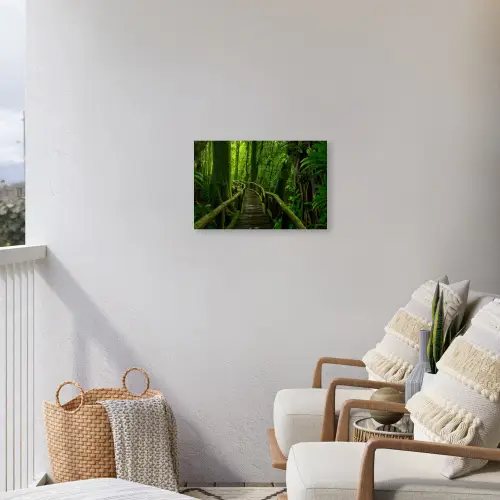 Jungle - Brug - Mos - Natuur - Tropisch Tuinposter op houten frame 2 cm dik klein -sfeer1
