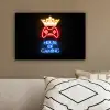 Gaming quotes - Neon - House of gaming - Kroon - Tekst canvas 2cm klein -sfeer3