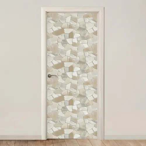 Mozaïek - Stenen - Beige deurposter klein 289 -3d_beige
