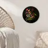 Bloemen - Vaas - Kleurrijk Wandcirkel kunststof plaat 5mm dik klein -sfeer5