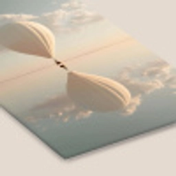 Luchtballon - Wolken - Water - Blauw fotolijst zwart zonder passe partout klein -zsfeer6