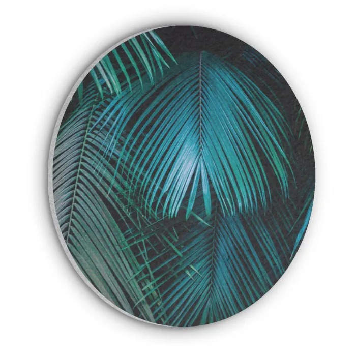 Palmblad - Tropisch - Natuur - Jungle Akoestische PET Vilt - Rond klein -3d