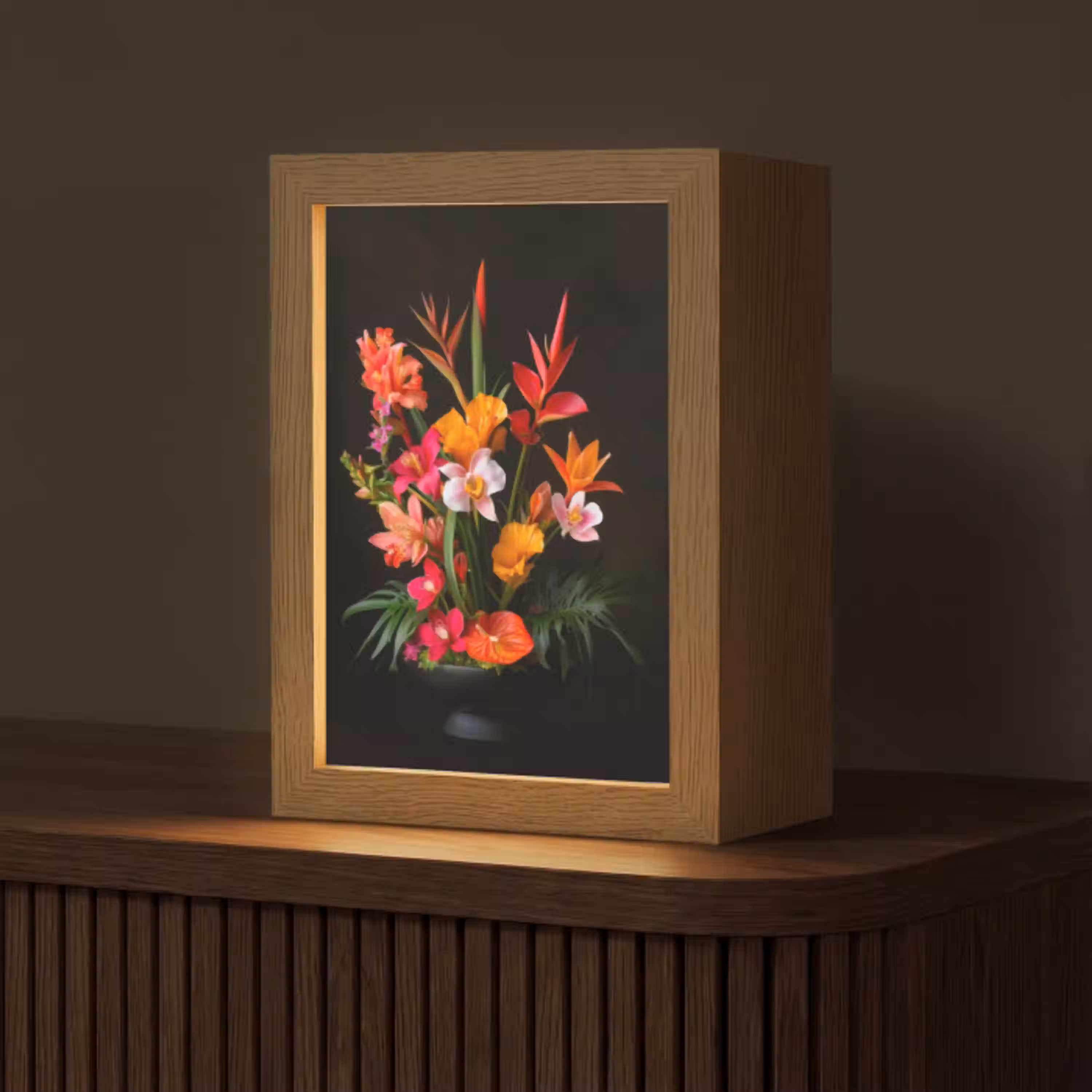 Boeket - Bloemen - Exotisch Light Box met kabel (Tafellamp) klein -z3d_website